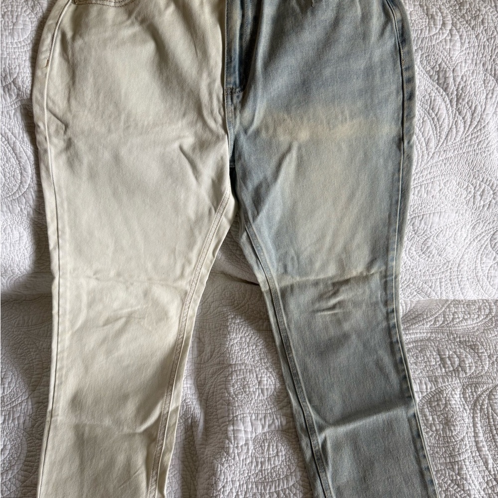 NOBO Kids Two-Tone Jeans - Cream and Gray